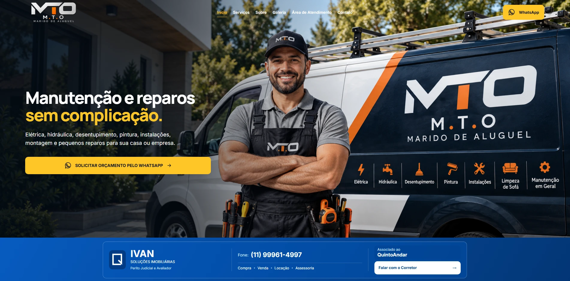 Landing page MTO: manutenção e reparos