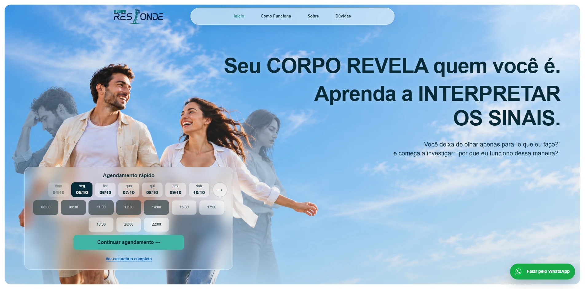 Landing page O Corpo Responde